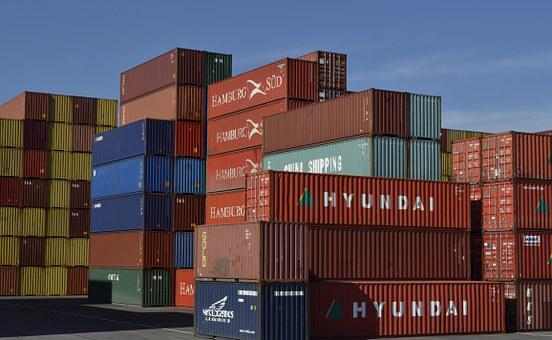 容器, 货运, 运输, 后勤, 集装箱港口, 集装箱码头, 纽伦堡港, 蓝天