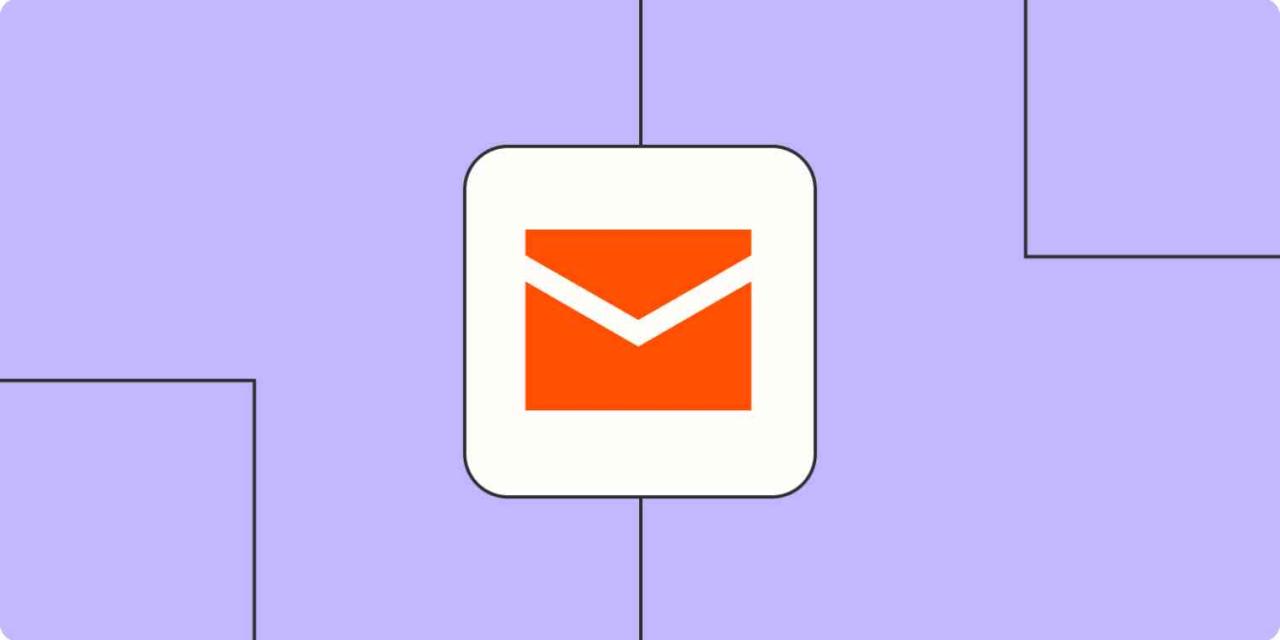 Hero image with an icon of an envelope (email)