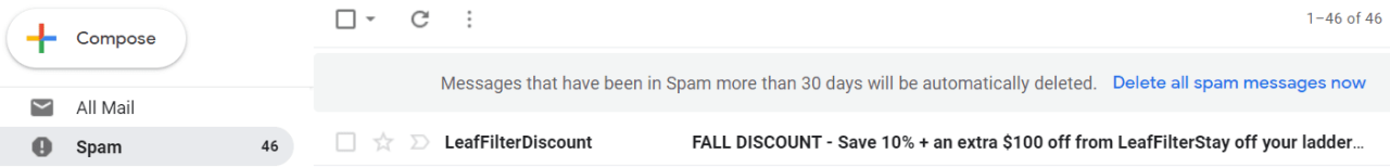 spam headline keywords