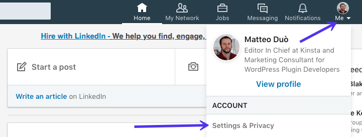 Export emails from LinkedIn